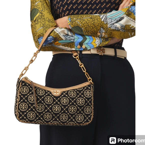 Tory Burch T Monogram Chenille Studio Shoulder Bag - Picture 2 of 16